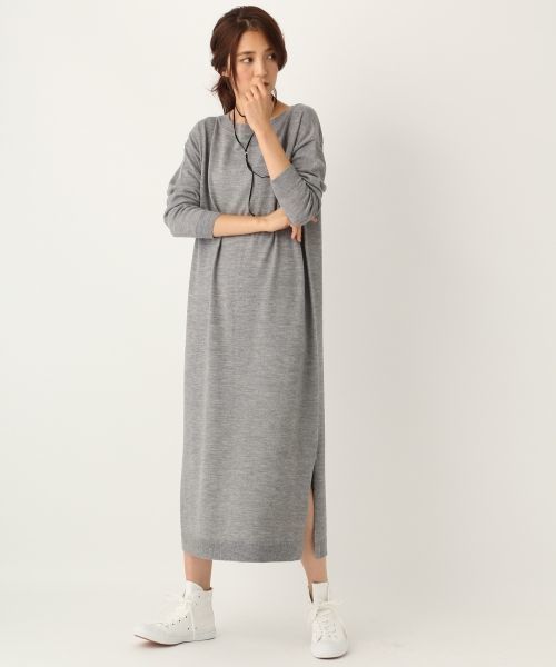 A part by（アパートバイ）の「12GAcWボートネックマキシワンピース 730364 （ワンピース・レディース・キャメル/グレー/ブラック・FREE）」の4枚目の写真