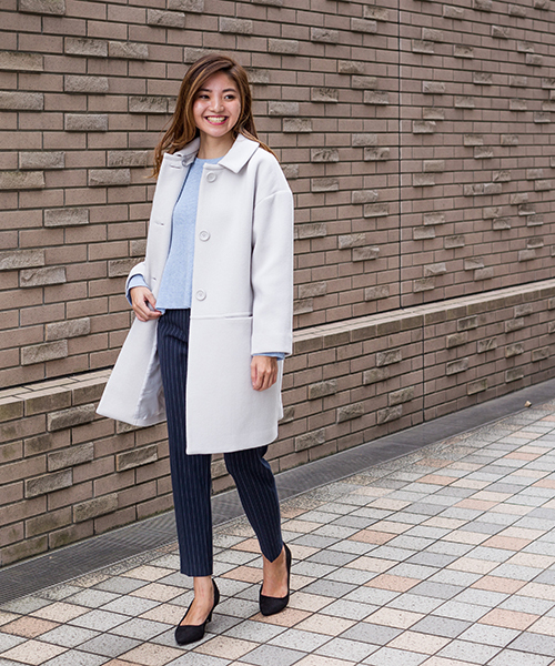 NATURAL BEAUTY BASIC（ナチュラルビューティーベーシック）の「2WAYダブルモッサコート（その他アウター・レディース・グレー/ネイビー・MEDIUM/SMALL/LARGE）」の12枚目の写真