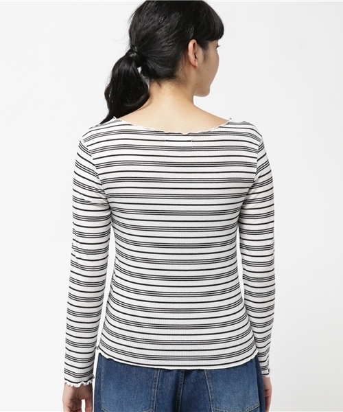 archives（アルシーヴ）の「メローマルチボーダー プルオーバー（Tシャツ/カットソー・レディース・オフホワイト/ネイビー/ブラック・MEDIUM）」の6枚目の写真