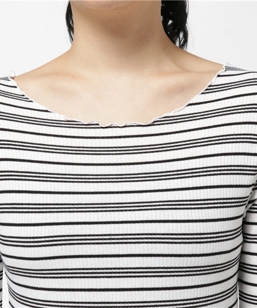 archives（アルシーヴ）の「メローマルチボーダー プルオーバー（Tシャツ/カットソー・レディース・オフホワイト/ネイビー/ブラック・MEDIUM）」の7枚目の写真