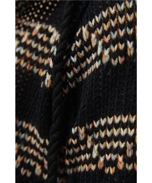 SLY LANG（スライラング）の「ステッチボーダーフードOP（ワンピース・レディース・グレー/マルチ・1/2）」の7枚目の写真