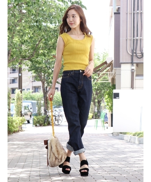 dazzlin（ダズリン）の「フレンチスリーブニットトップス（ニット/セーター・レディース・ブラック/パープル/マスタード・FREE）」の18枚目の写真