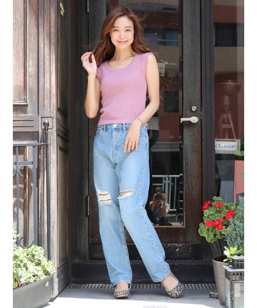 dazzlin（ダズリン）の「フレンチスリーブニットトップス（ニット/セーター・レディース・ブラック/パープル/マスタード・FREE）」の7枚目の写真