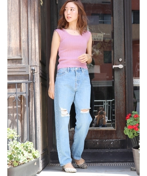 dazzlin（ダズリン）の「フレンチスリーブニットトップス（ニット/セーター・レディース・ブラック/パープル/マスタード・FREE）」の22枚目の写真