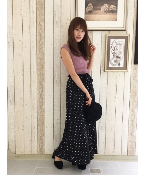 dazzlin（ダズリン）の「フレンチスリーブニットトップス（ニット/セーター・レディース・ブラック/パープル/マスタード・FREE）」の5枚目の写真