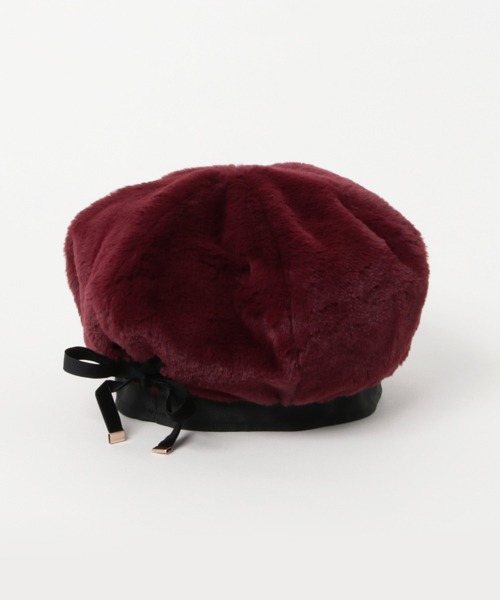 Right-on（ライトオン）の「【MPS】フェイクファーベレー（ハンチング/ベレー帽・キッズ・ワイン・54）」の2枚目の写真