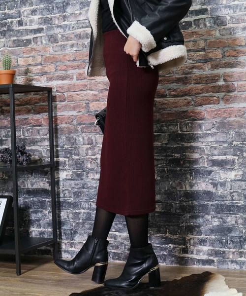 reca（レカ）の「リブニット ウエストゴムタイトスカート（スカート・レディース・ブラック/ライトグレー/ダークグレー/ネイビー/ボルドー・FREE）」の14枚目の写真