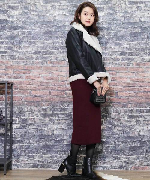 reca（レカ）の「リブニット ウエストゴムタイトスカート（スカート・レディース・ブラック/ライトグレー/ダークグレー/ネイビー/ボルドー・FREE）」の13枚目の写真