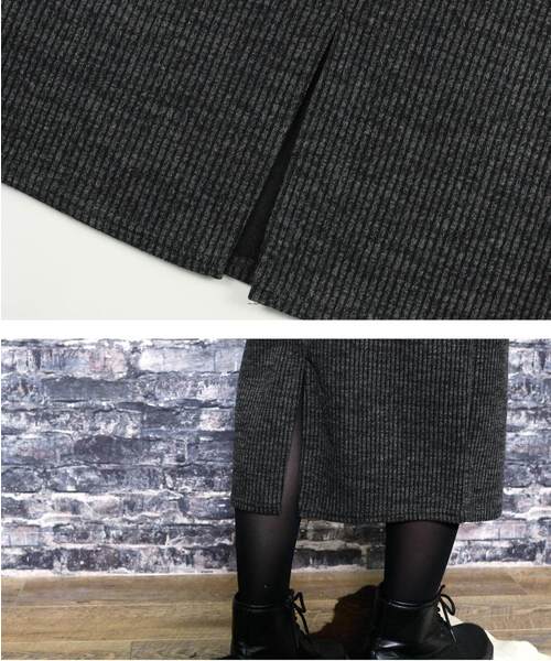 reca（レカ）の「リブニット ウエストゴムタイトスカート（スカート・レディース・ブラック/ライトグレー/ダークグレー/ネイビー/ボルドー・FREE）」の7枚目の写真