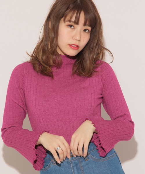apres jour(アプレジュール)の「リブニット袖フレア【ZOZOTOWN限定アイテム】(ニット/セーター・レディース・ブラック/オフホワイト/ピンク/イエロー/ライトピンク・フリー)」の13枚目の写真