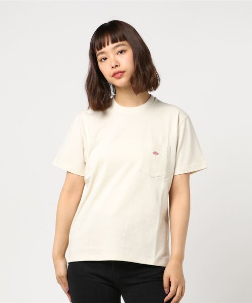DANTON（ダントン）の「[DANTON/ダントン] クルーネックポケットTシャツ（Tシャツ/カットソー・レディース・ホワイト/ブラック/ネイビー/ホワイト×グレー/ホワイト×ネイビー/アイボリー/レッド/ライトイエロー/ライトブルー/ベージュ/サーモンピンク/ダークグレー/クリーム/グリーン/ライトグレー/オレンジ/ブラウン/グリーン系その他/バーガンディー/ライトベージュ/ウッド/パープル/イエロー/ネイビー系・34/36/42/38/40）」の12枚目の写真