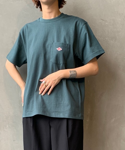 DANTON（ダントン）の「[DANTON/ダントン] クルーネックポケットTシャツ（Tシャツ/カットソー・レディース・ホワイト/ブラック/ネイビー/ホワイト×グレー/ホワイト×ネイビー/アイボリー/レッド/ライトイエロー/ライトブルー/ベージュ/サーモンピンク/ダークグレー/クリーム/グリーン/ライトグレー/オレンジ/ブラウン/グリーン系その他/バーガンディー/ライトベージュ/ウッド/パープル/イエロー/ネイビー系・34/36/42/38/40）」の15枚目の写真