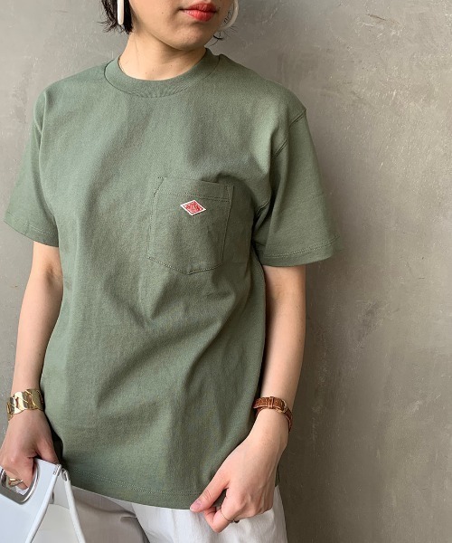 DANTON（ダントン）の「[DANTON/ダントン] クルーネックポケットTシャツ（Tシャツ/カットソー・レディース・ホワイト/ブラック/ネイビー/ホワイト×グレー/ホワイト×ネイビー/アイボリー/レッド/ライトイエロー/ライトブルー/ベージュ/サーモンピンク/ダークグレー/クリーム/グリーン/ライトグレー/オレンジ/ブラウン/グリーン系その他/バーガンディー/ライトベージュ/ウッド/パープル/イエロー/ネイビー系・34/36/42/38/40）」の14枚目の写真