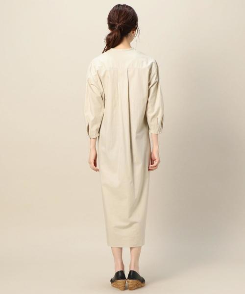 BEAUTY&YOUTH UNITED ARROWS（ビューティーアンドユースユナイテッドアローズ）の「BY フロントリボン7分袖ワンピース（ワンピース・レディース・ベージュ/イエロー/ネイビー・FREE）」の14枚目の写真