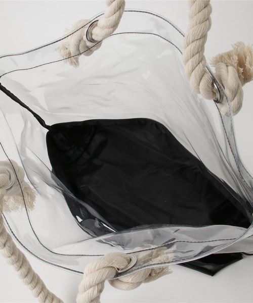 Ocean Pacific（オーシャンパシフィック）の「【OP】プールバッグ/トートバッグ ビーチ プール リゾート ポーチ パイナップル柄 スケルトン（トートバッグ・レディース・ホワイト/ブラック/ネイビー・FREE）」の6枚目の写真