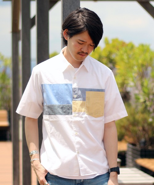 JOURNAL STANDARD relume（ジャーナルスタンダード　レリューム）の「SOLOTEX(R) ショートスリーブ クレイジーパターンシャツ#（シャツ/ブラウス・メンズ・ホワイト/スカイブルー・MEDIUM/LARGE）」の17枚目の写真