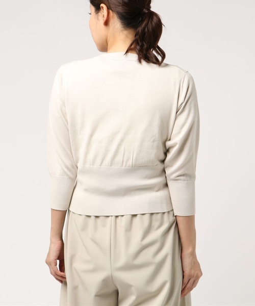 Tiara（ティアラ）の「ウエストコンシャス丸首カーディガン（カーディガン/ボレロ・レディース・ブルー/グリーン/ライトベージュ・FREE）」の6枚目の写真