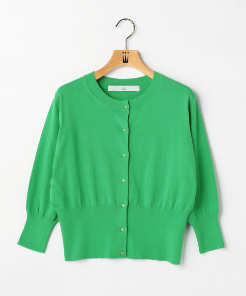 Tiara（ティアラ）の「ウエストコンシャス丸首カーディガン（カーディガン/ボレロ・レディース・ブルー/グリーン/ライトベージュ・FREE）」の19枚目の写真