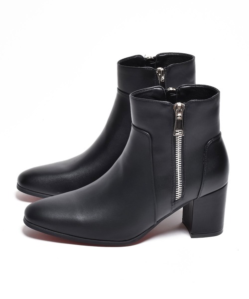 endevice(エンデヴァイス)の「ダブル メタルジップ ヒールブーツ / ハイヒール(ブーツ・メンズ・ブラック/レッド・44/40/42)」の9枚目の写真