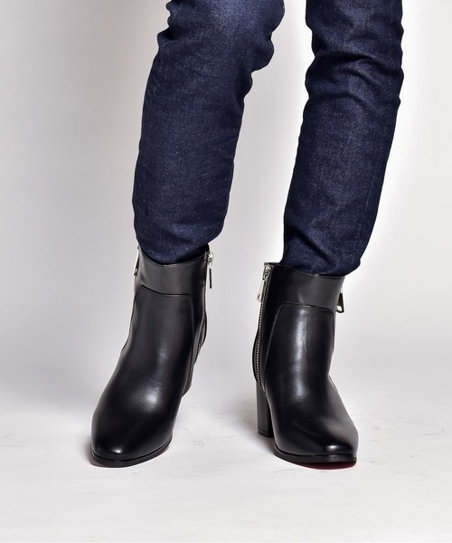 endevice(エンデヴァイス)の「ダブル メタルジップ ヒールブーツ / ハイヒール(ブーツ・メンズ・ブラック/レッド・44/40/42)」の13枚目の写真