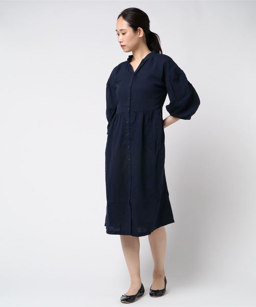 LBC（エルビーシー）の「2way変わり織りワンピース（ワンピース・レディース・オレンジ/ネイビー・M/L）」の6枚目の写真