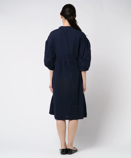 LBC（エルビーシー）の「2way変わり織りワンピース（ワンピース・レディース・オレンジ/ネイビー・M/L）」の4枚目の写真