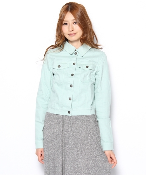 Auntie Rosa（アンティローザ）の「カラーデニムJK（デニムジャケット・レディース・ピンク/ライトブルー・LARGE/MEDIUM/SMALL）」の3枚目の写真