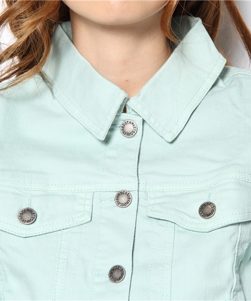 Auntie Rosa（アンティローザ）の「カラーデニムJK（デニムジャケット・レディース・ピンク/ライトブルー・LARGE/MEDIUM/SMALL）」の7枚目の写真