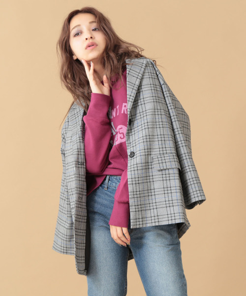 FREE'S MART（フリーズマート）の「◇抜き衿チェック柄ジャケット