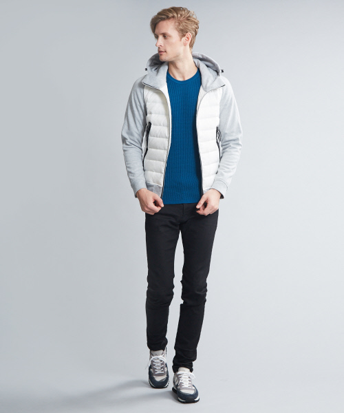 5351 POUR LES HOMMES（ゴーサンゴーイチプールオム）の「クルーネック　ワッフルプルオーバー（ニット/セーター・メンズ・ブラック/グレー/ブルー・44/48/46）」の4枚目の写真