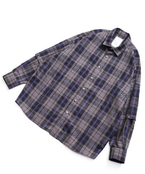 SHAREEF(シャリーフ)の「CHECK JACQUARD L/S SHIRTS(シャツ/ブラウス・メンズ・ブラック系その他/レッド系その他・1/2/3)」の13枚目の写真