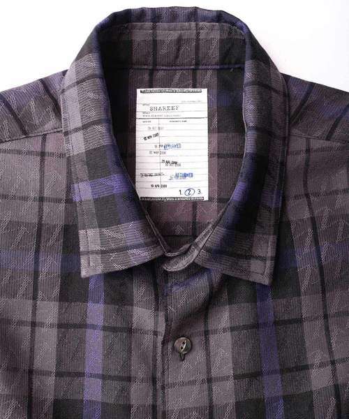 SHAREEF(シャリーフ)の「CHECK JACQUARD L/S SHIRTS(シャツ/ブラウス・メンズ・ブラック系その他/レッド系その他・1/2/3)」の5枚目の写真