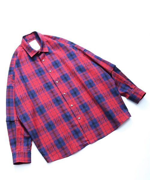 SHAREEF(シャリーフ)の「CHECK JACQUARD L/S SHIRTS(シャツ/ブラウス・メンズ・ブラック系その他/レッド系その他・1/2/3)」の8枚目の写真