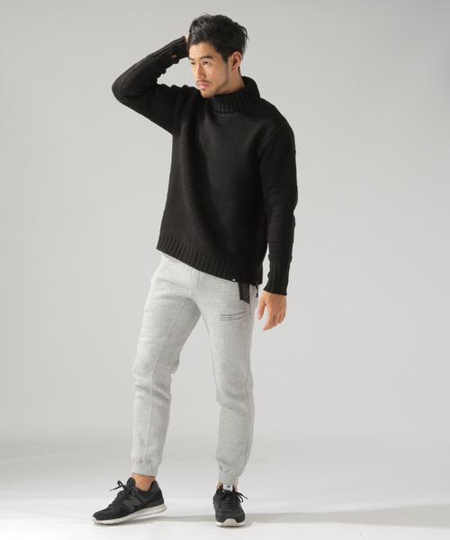 BAYFLOW（ベイフロー）の「アクリルジャガードボーダータートルプルオーバー（ニット/セーター・メンズ・ブラック/オフホワイト/カーキ・SMALL/MEDIUM/LARGE）」の19枚目の写真