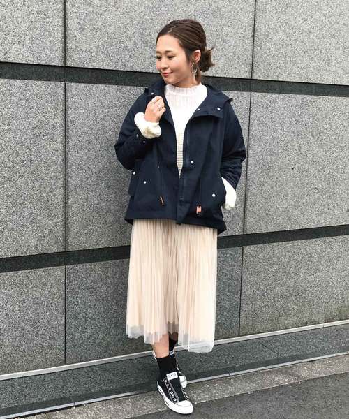 meJane（ミージェーン）の「チュール×サテンプリーツスカート（スカート・レディース・ブラック/ベージュ/グレー・フリー）」の17枚目の写真