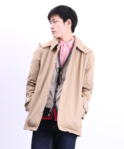 WEGO（ウィゴー）の「WEGO/リムーバブルフーデッドコート（ステンカラーコート・メンズ・ベージュ/グリーン/ブルー・LARGE/MEDIUM）」の2枚目の写真