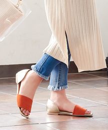 KOBE LETTUCE | ワンベルトスクエアトゥフラットサンダル(サンダル)