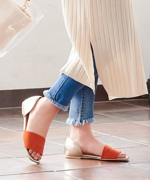 KOBE LETTUCE（コウベレタス）の「ワンベルトスクエアトゥフラットサンダル（サンダル・レディース・ホワイト/ブラック/ピンク/ターコイズブルー/シルバー/ゴールド/ベージュ/ブラウン・LL/S/M/L）」の8枚目の写真