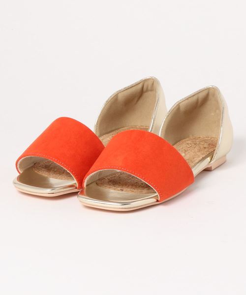 KOBE LETTUCE（コウベレタス）の「ワンベルトスクエアトゥフラットサンダル（サンダル・レディース・ホワイト/ブラック/ピンク/ターコイズブルー/シルバー/ゴールド/ベージュ/ブラウン・LL/S/M/L）」の14枚目の写真