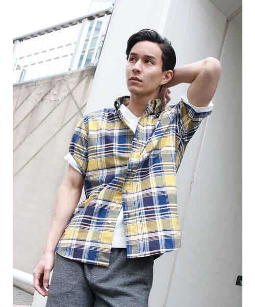 CRAFT STANDARD BOUTIQUE（クラフトスタンダードブティック）の「【新色追加】23col.ベ-シックオックスボタンダウン半袖シャツ ○☆（シャツ/ブラウス・メンズ・チェック/ブルーグリーン/ホワイト系その他5/グレー系その他3/グリーン系その他5/ブルー系その他2/ブルー系その他3/ブルー系その他4/ブルー系その他5/イエロー系その他/その他5/その他8/その他9/ストライプ/ダークグレー/ダークグリーン/ライトグレー/ブラック/サックスブルー/ブルー/ネイビー/グレー/オフホワイト/レッド系その他7・M/L/LL/S）」の18枚目の写真