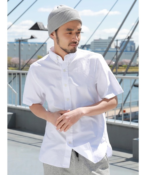 CRAFT STANDARD BOUTIQUE（クラフトスタンダードブティック）の「【新色追加】23col.ベ-シックオックスボタンダウン半袖シャツ ○☆（シャツ/ブラウス・メンズ・チェック/ブルーグリーン/ホワイト系その他5/グレー系その他3/グリーン系その他5/ブルー系その他2/ブルー系その他3/ブルー系その他4/ブルー系その他5/イエロー系その他/その他5/その他8/その他9/ストライプ/ダークグレー/ダークグリーン/ライトグレー/ブラック/サックスブルー/ブルー/ネイビー/グレー/オフホワイト/レッド系その他7・M/L/LL/S）」の2枚目の写真