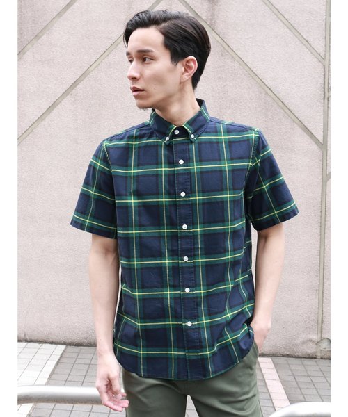 CRAFT STANDARD BOUTIQUE（クラフトスタンダードブティック）の「【新色追加】23col.ベ-シックオックスボタンダウン半袖シャツ ○☆（シャツ/ブラウス・メンズ・チェック/ブルーグリーン/ホワイト系その他5/グレー系その他3/グリーン系その他5/ブルー系その他2/ブルー系その他3/ブルー系その他4/ブルー系その他5/イエロー系その他/その他5/その他8/その他9/ストライプ/ダークグレー/ダークグリーン/ライトグレー/ブラック/サックスブルー/ブルー/ネイビー/グレー/オフホワイト/レッド系その他7・M/L/LL/S）」の10枚目の写真