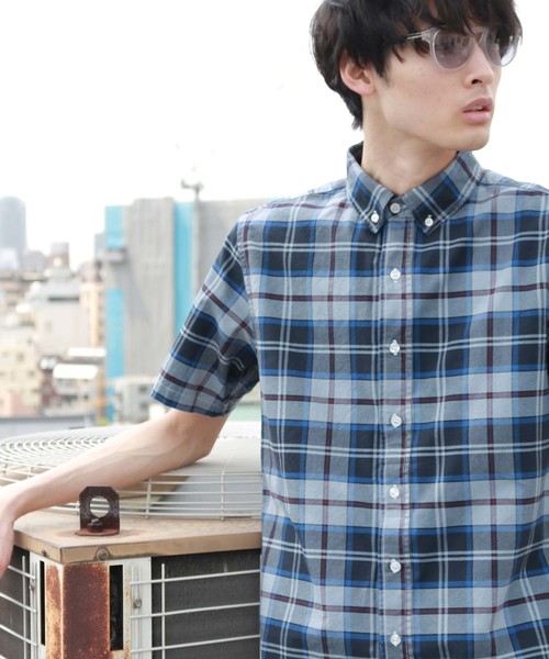 CRAFT STANDARD BOUTIQUE（クラフトスタンダードブティック）の「【新色追加】23col.ベ-シックオックスボタンダウン半袖シャツ ○☆（シャツ/ブラウス・メンズ・チェック/ブルーグリーン/ホワイト系その他5/グレー系その他3/グリーン系その他5/ブルー系その他2/ブルー系その他3/ブルー系その他4/ブルー系その他5/イエロー系その他/その他5/その他8/その他9/ストライプ/ダークグレー/ダークグリーン/ライトグレー/ブラック/サックスブルー/ブルー/ネイビー/グレー/オフホワイト/レッド系その他7・M/L/LL/S）」の19枚目の写真