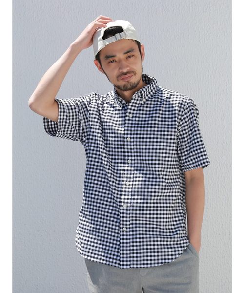 CRAFT STANDARD BOUTIQUE（クラフトスタンダードブティック）の「【新色追加】23col.ベ-シックオックスボタンダウン半袖シャツ ○☆（シャツ/ブラウス・メンズ・チェック/ブルーグリーン/ホワイト系その他5/グレー系その他3/グリーン系その他5/ブルー系その他2/ブルー系その他3/ブルー系その他4/ブルー系その他5/イエロー系その他/その他5/その他8/その他9/ストライプ/ダークグレー/ダークグリーン/ライトグレー/ブラック/サックスブルー/ブルー/ネイビー/グレー/オフホワイト/レッド系その他7・M/L/LL/S）」の4枚目の写真