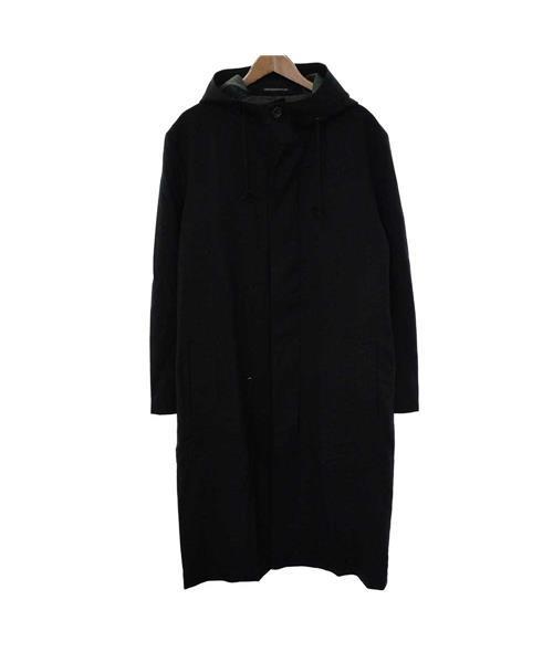 Y's フード付きブラックロングコート