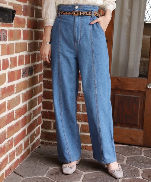 one after another NICE CLAUP(ワンアフターアナザーナイスクラップ)の「【ZOZO限定】ハイウエストデニムデイリーパンツ(デニムパンツ・レディース・ブラック/ネイビー/ブルー/アイボリー・SMALL/MEDIUM)」の4枚目の写真