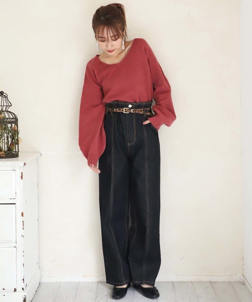 one after another NICE CLAUP(ワンアフターアナザーナイスクラップ)の「【ZOZO限定】ハイウエストデニムデイリーパンツ(デニムパンツ・レディース・ブラック/ネイビー/ブルー/アイボリー・SMALL/MEDIUM)」の5枚目の写真