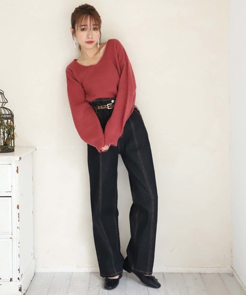 one after another NICE CLAUP(ワンアフターアナザーナイスクラップ)の「【ZOZO限定】ハイウエストデニムデイリーパンツ(デニムパンツ・レディース・ブラック/ネイビー/ブルー/アイボリー・SMALL/MEDIUM)」の7枚目の写真