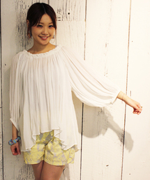 mystic | 楊柳ギャザープルオーバー(シャツ/ブラウス)