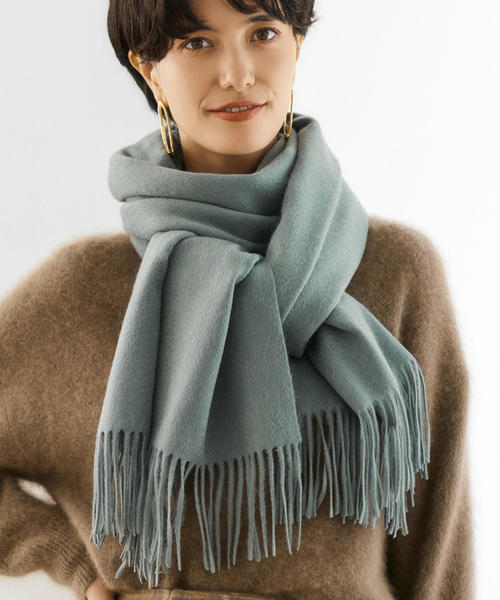 green label relaxing（グリーンレーベルリラクシング）の「D カシミヤムジ ストール（ストール/ショール・レディース・ライラック/ライム/ダークグレー/モカ/ネイビー/ライトグレー/ブラック・FREE）」の5枚目の写真